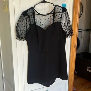 Black backless sheet romper